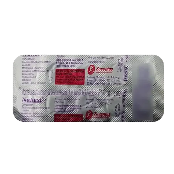 nukast 10mg tablet 10's